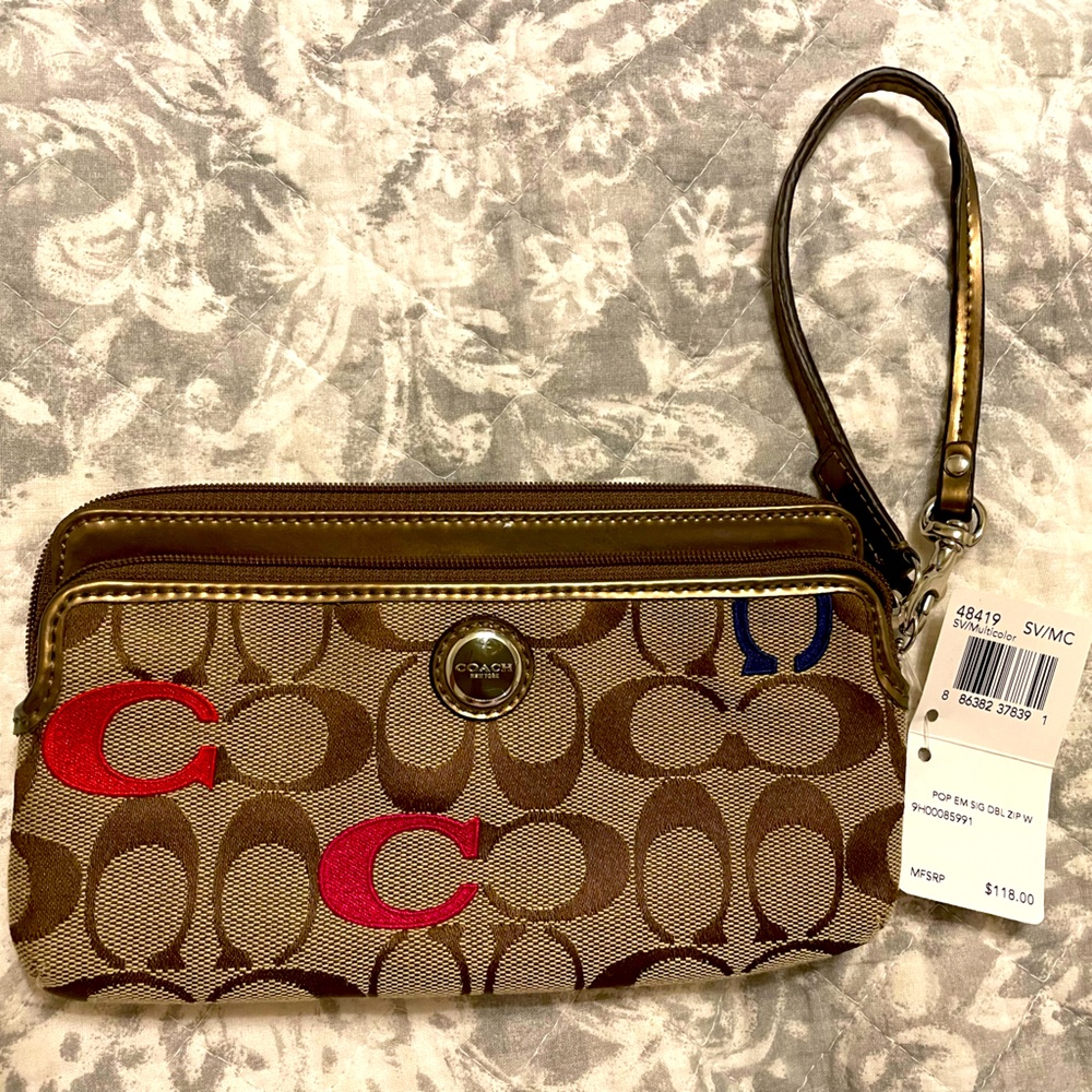 NWT - Coach multicolored wristlet.  Feel free to make me an offer!